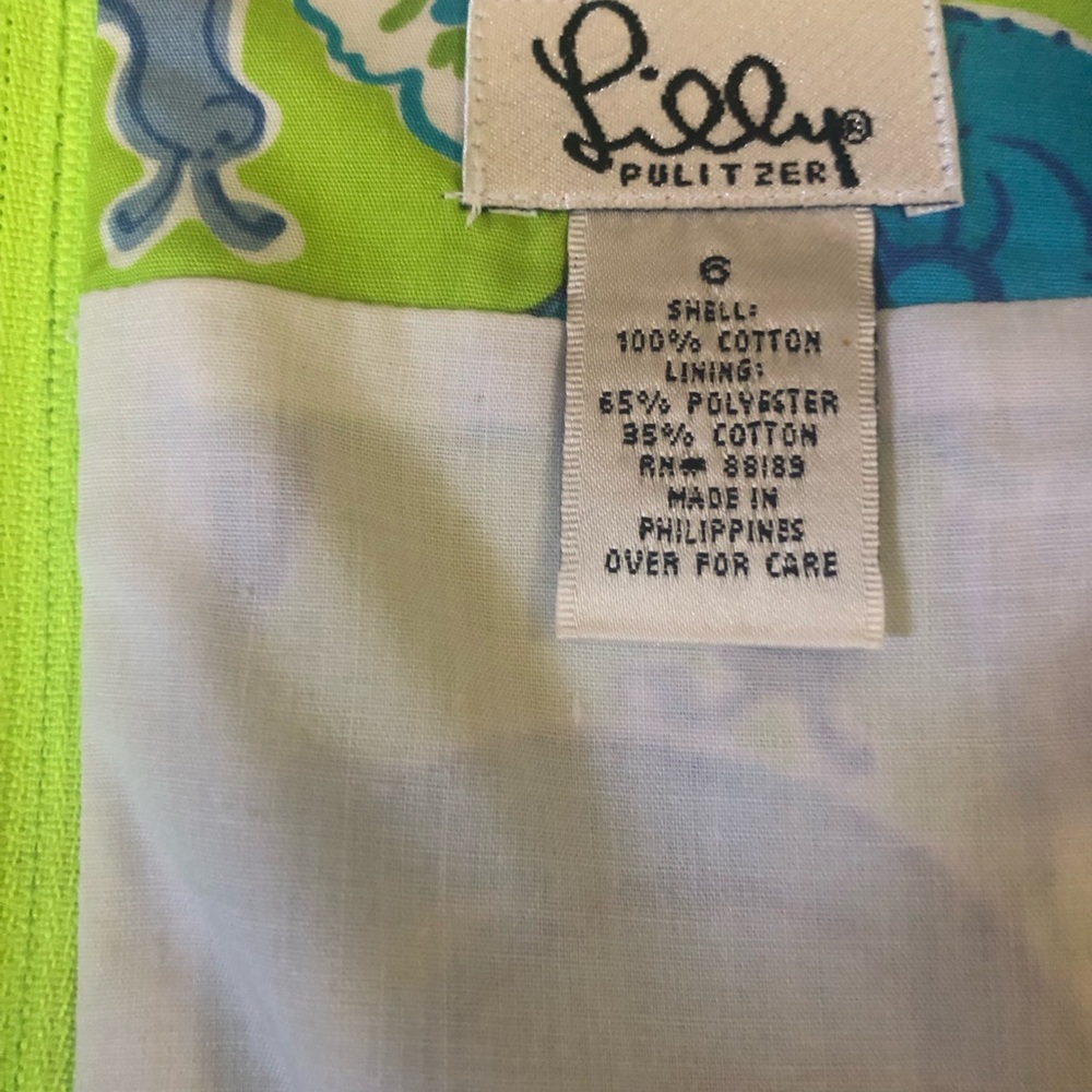 Lilly Pulitzer VTG skirt snail escargot print Lilly White Label cotton lined - Picture 3 of 9